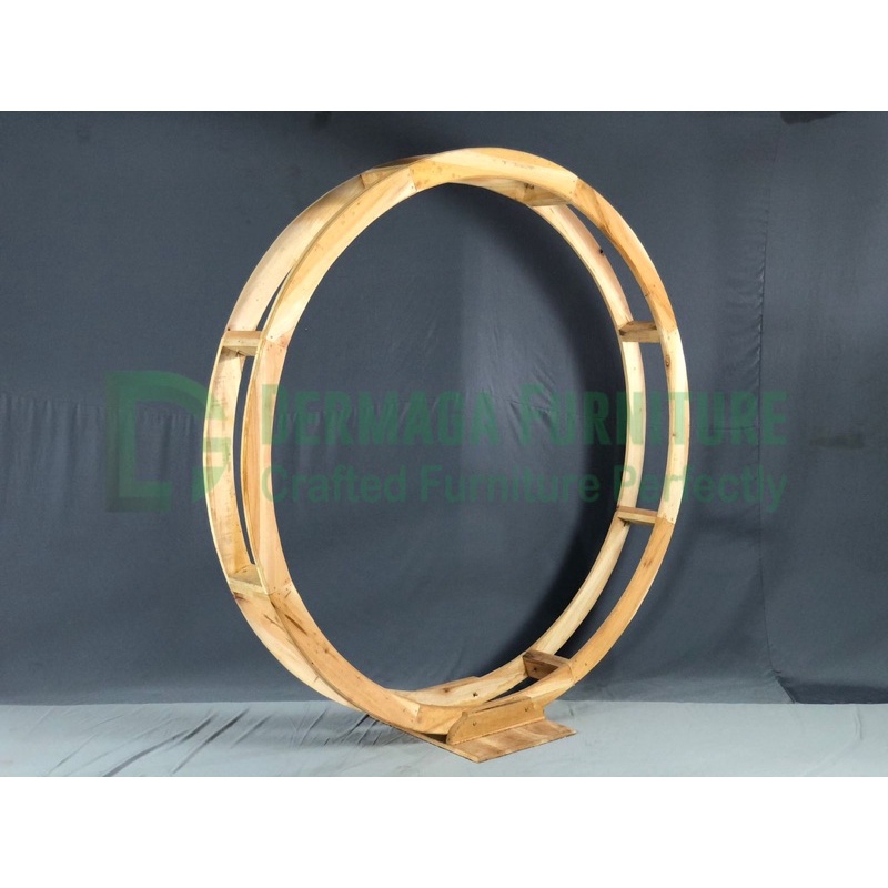 RING BACKDROP DEKORASI PELAMINAN TUNANGAN AKAD LINGKARAN DEKORASI DERMAGA FURNITURE JEPARA