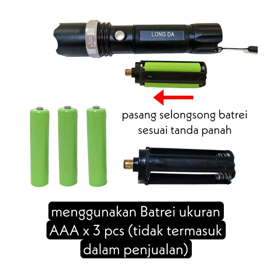 SENTER POLICE SENTER LALIN SENTER SWATT SENTER LED TANGAN LONGDA 828