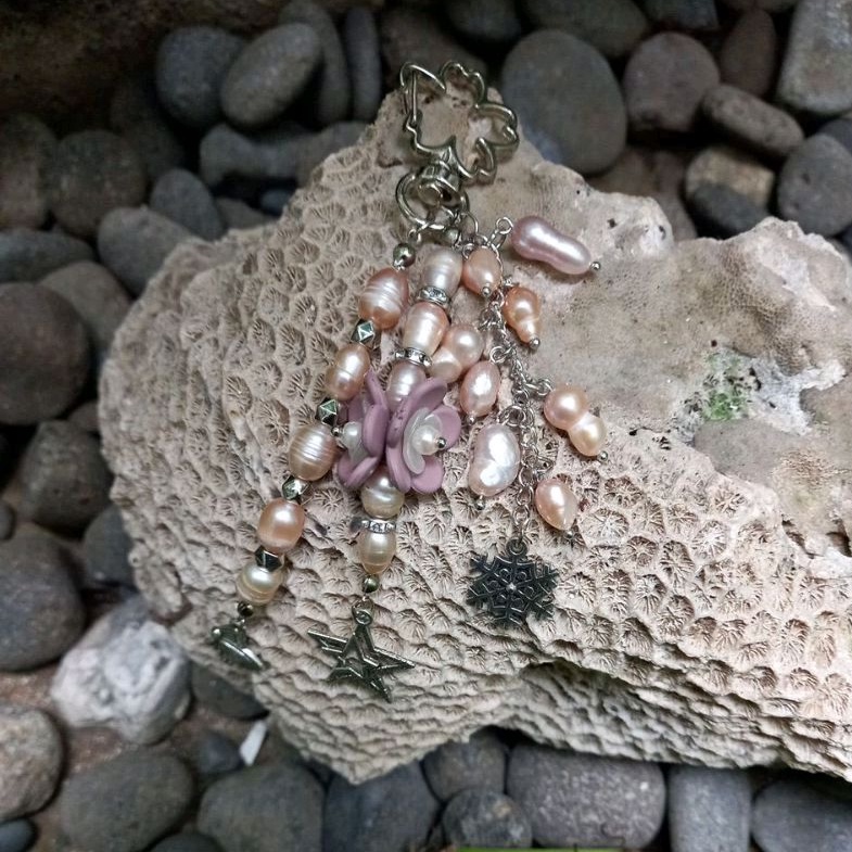 GANTUNGAN KUNCI MUTIARA ASLI AIR TAWAR GANCI SULTAN GANCI MEWAH GANTUNGAN TAS ACESORIES TAS