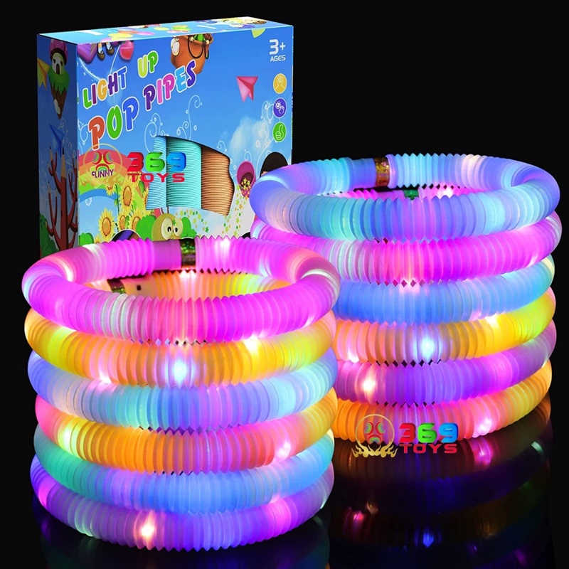 VIRAL Mainan Anak Light Up Pop Pipes LED / Fidget Pop Tubes Sensory Toys / Mainan Kreasi Selang Pipa Anak / Mainan Kreativitas AnakVIRAL  1 PCS Eceran TermurahMainan Anak Light Up Pop Pipes LED / Fidget Pop Tubes Sensory Toys / Mainan Kreasi Selang Pipa A