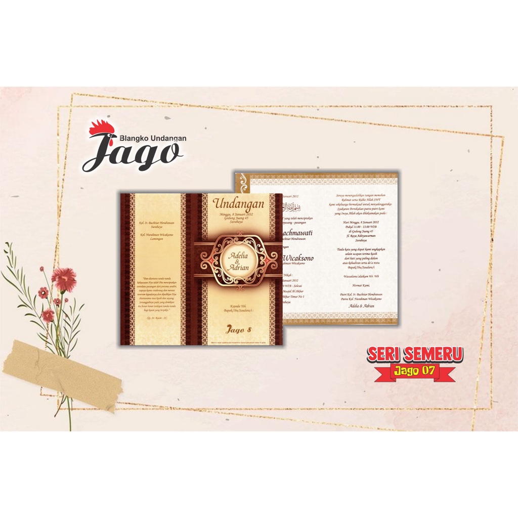 Blangko Undangan atau Kertas Undangan Pernikahan Jago 08 dengan bahan BC Terbaik dan Harga Termurah