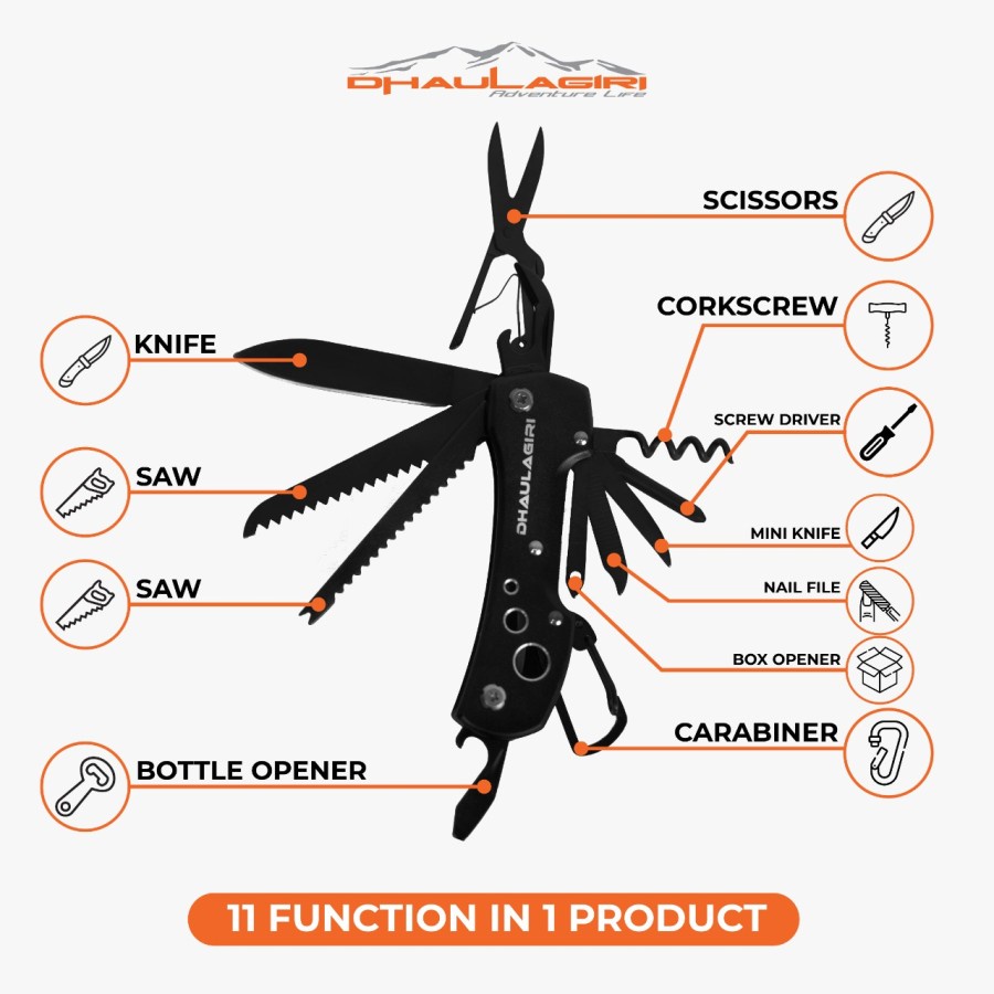 Carabiner Tools 502 Dhaulagiri Multitools Camping Outdoor Survival Kit