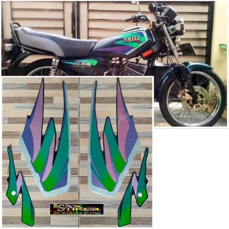 striping original Yamaha RX KING hitam hijau tahun 1996
