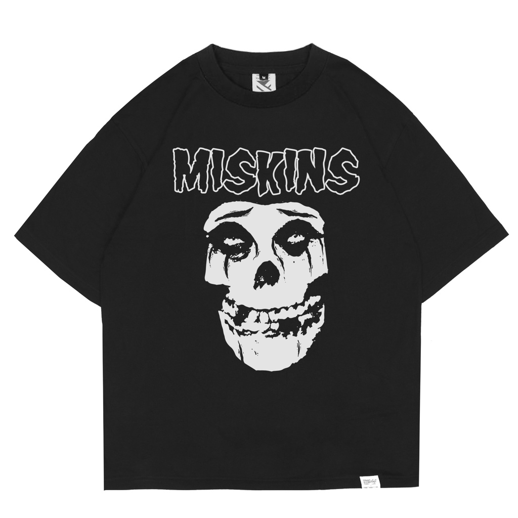 ZeroTwentyTwo Oversized T-Shirt Black Miskins Misfits | Kaos Pria Parodi Band Plesetan Lucu