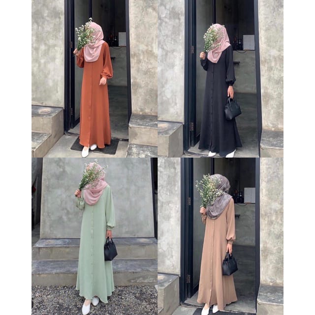 GAMIS ZALINA - GAMIS CRINKLE PREMIUM WANITA FULL KANCING