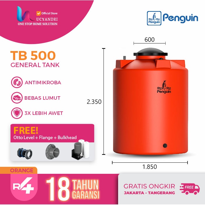 Tangki Air  Penguin TB 500 / Tandon Air / Toren Air Free Ongkir TERMURAH