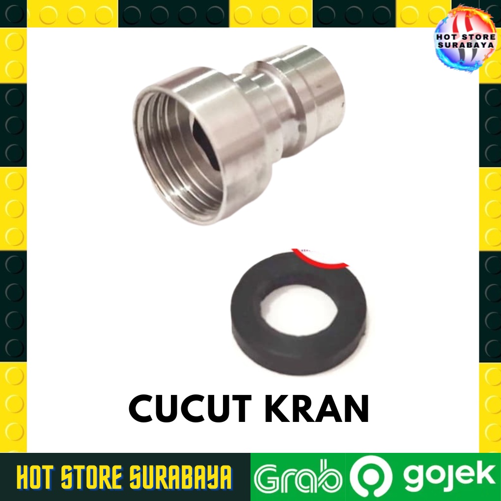 SAMBUNGAN KRAN TEMBOK TAMAN CUCUT STAINLESS - STAINLESS STEEL HIGH QUALITY