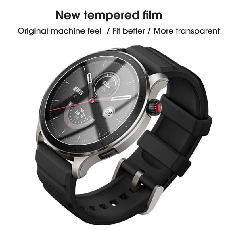 Pelindung Layar Tempered Glass Anti Gores Untuk Smartwatch Amazfit GTR 4 / HD GTR4