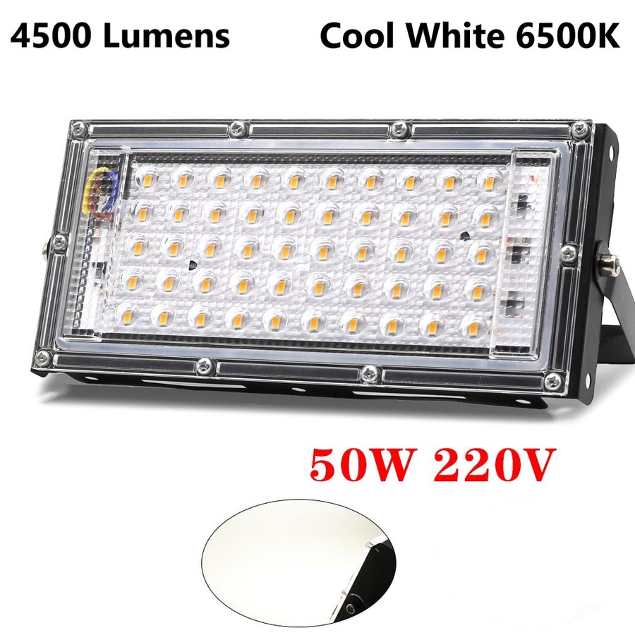 TaffLED Lampu Sorot Flood Light Waterproof 4500 Lumens 50W Cool White 6500K- A8 - Black