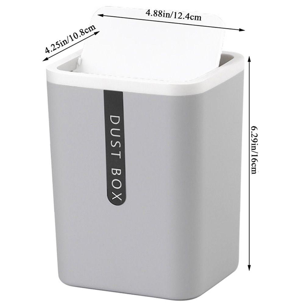 【 ELEGANT 】 Keranjang Sampah Kreatif Plastik Untuk Rumah Kantor Desktop Dustbin Dengan Tutup Swing Trash Can