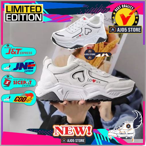 Jual Sepatu Sneaker Wanita Gaya Korea LOVE BG-837 | Shopee Indonesia