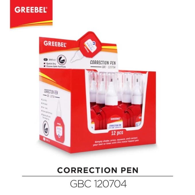 

[COD] GREEBEL Tip-Ex/ Correction Pen GBC 120704 ( 12PCS/BOX ) TERJAMIN Kode 400