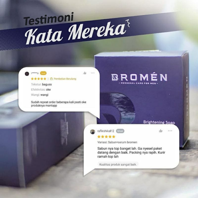 [ORIGINAL &amp; BONUS HADIAH] BROMEN Skincare Cowok - BROMAN Sabun Cowok BRIGHTENING SOAP Sabun Wajah dan Tubuh