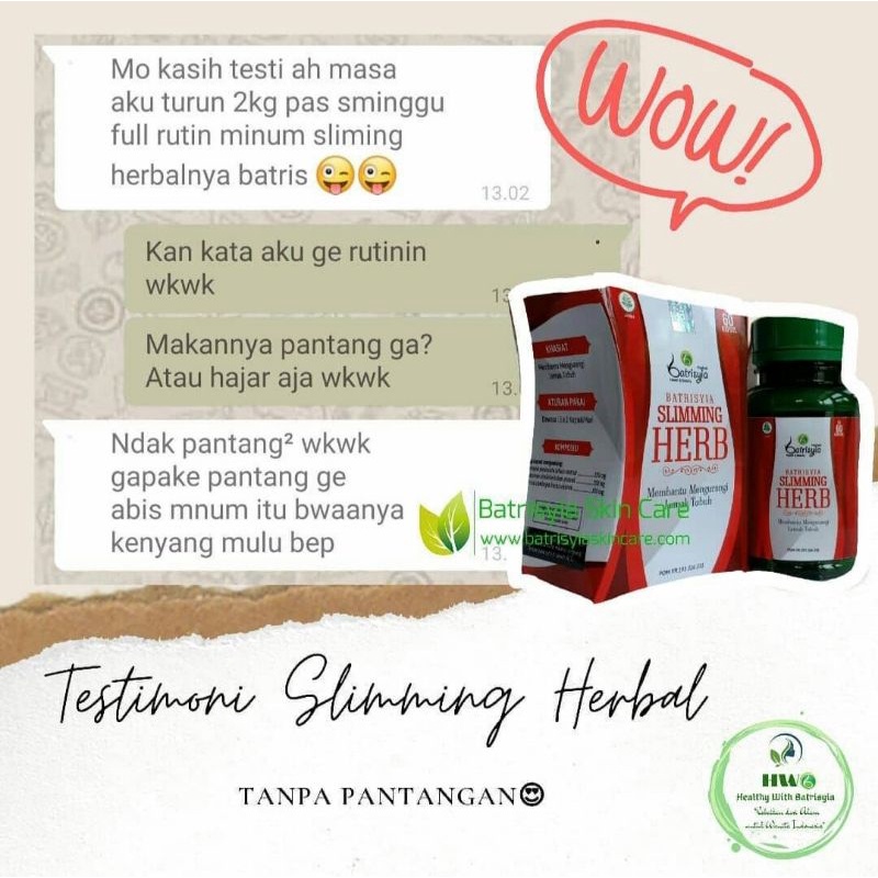 Batrisyia Slimming herb/ penurun berat badan alami herbal/ obat diet ampuh herbal