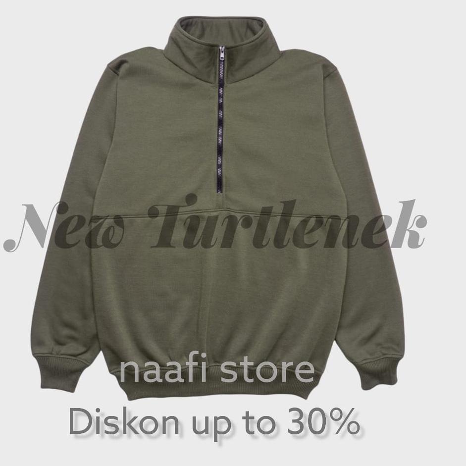 Paling Dicari Sweater Pria sweater laki-laki Turtle Neck Jaket half zip / Jaket Relaxed Fit Sweatshi