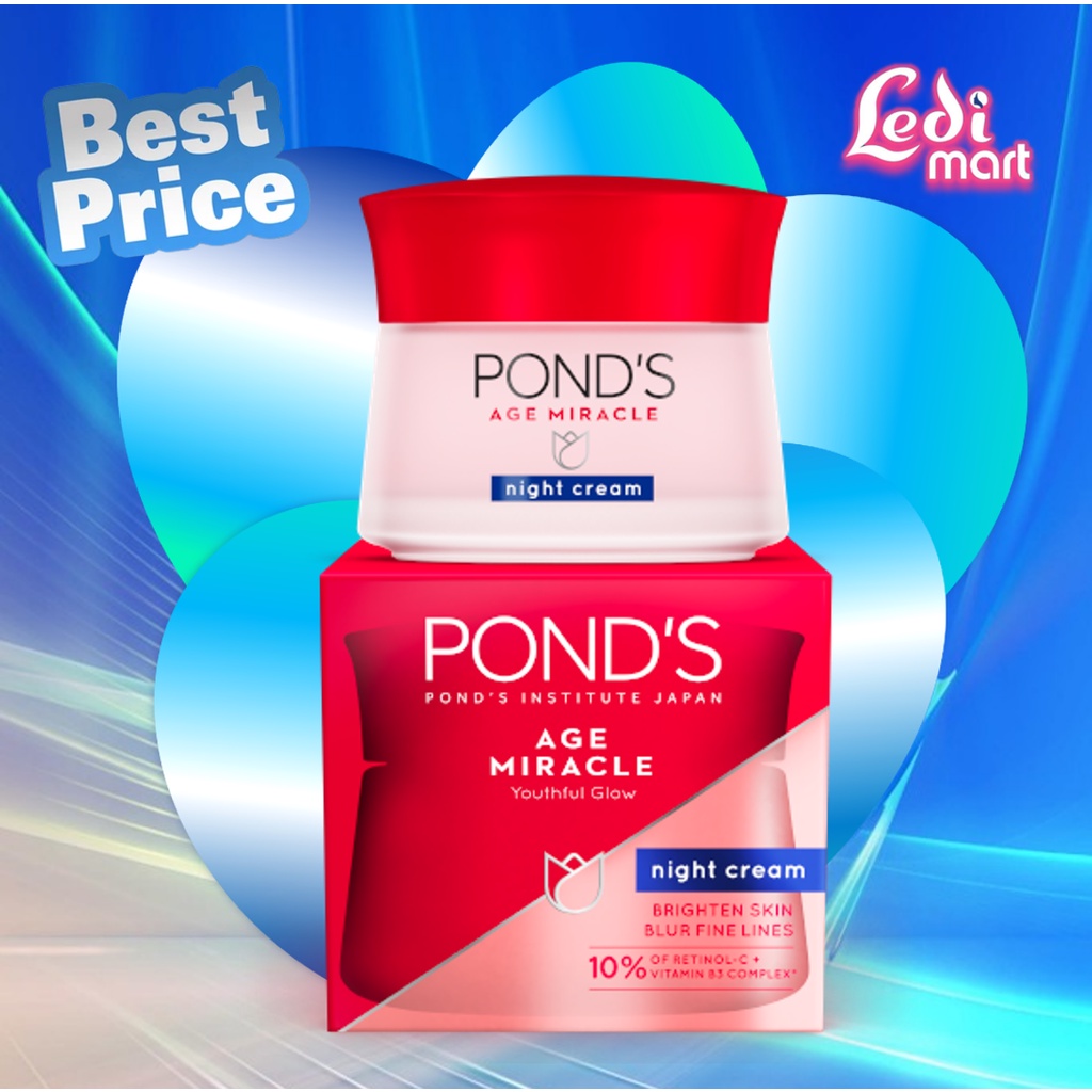 ORIGINAL Pond's Age Miracle Night Cream 10gr / PONDS / POND Pelembab / LEDI MART