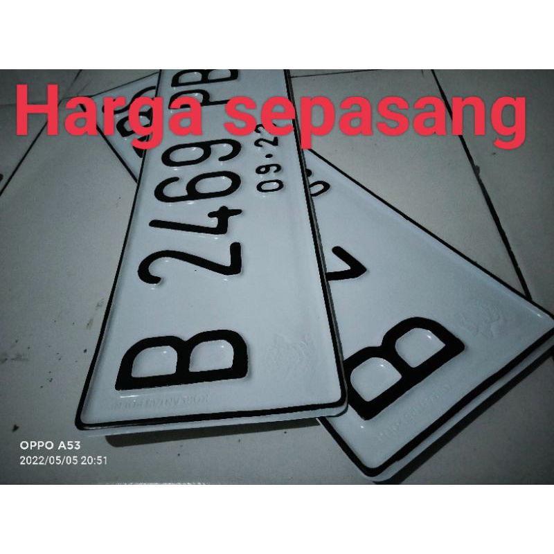 plat nomor mobil standart baru 2 pcs (SEPASANG) logo korlantas polri