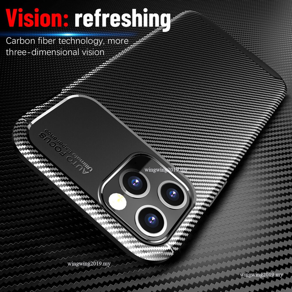 Case Bahan Silikon Carbon Fiber Untuk iPhone 14 / 13 Pro Max 11 mini 12 / XS / XR / 8 / SE 6 7 8 Plus