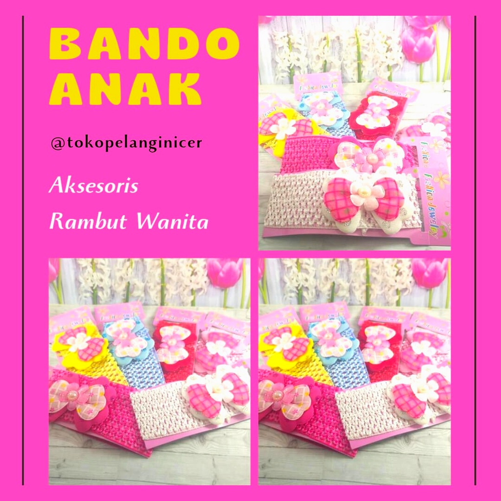 Bandana Bayi Pita Bunga Cute / Bando Aksesoris Rambut Anak / Headband Baby/Bando Kain Anak