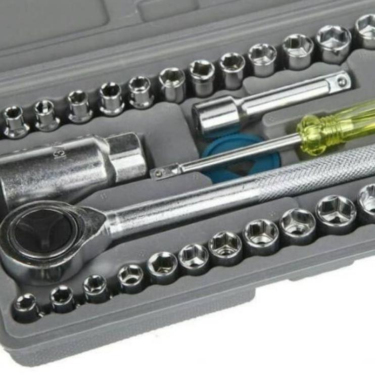 Kunci Shock 40Pcs Toolkit Ratchet Toolkit Set Alat Bengkel Kunci shok Kunci Sok Kunci shok Terbaik K