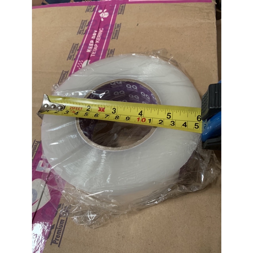 Lakban JUMBO bening QQ putih premium tape / Lakban Besar MURAH / lakban 300 meter / lakban 500 yard / lakban murah terekonomis