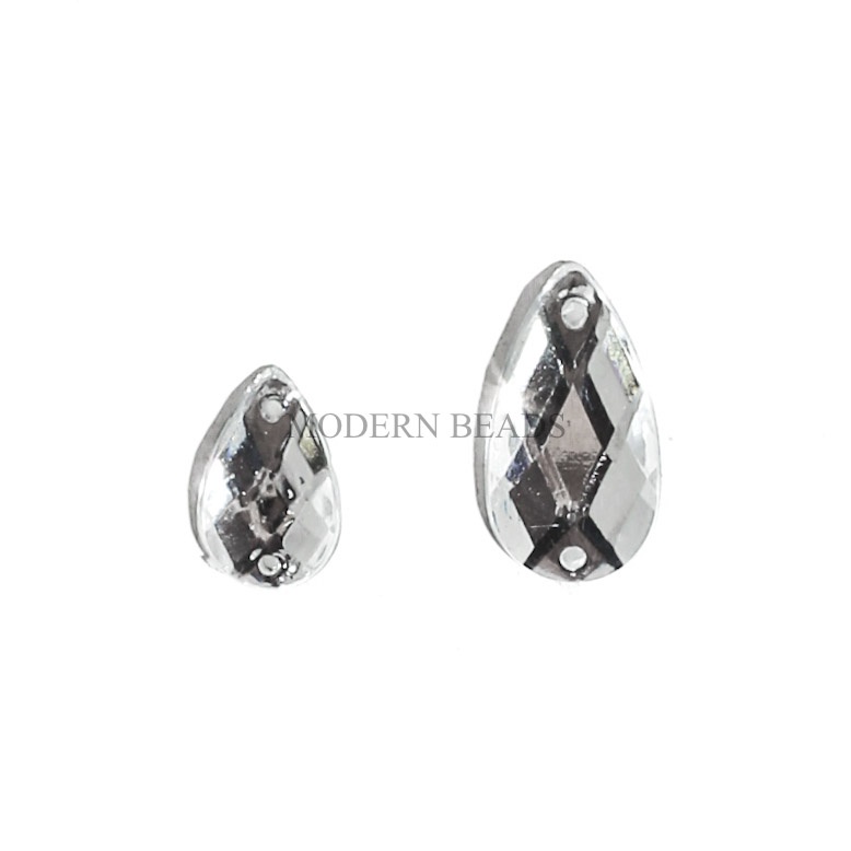 [KANTONG] Payet / Diamond Kristal Akrilik / Acrylic Putih Grade A Tetes 8x13mm , 9x17mm