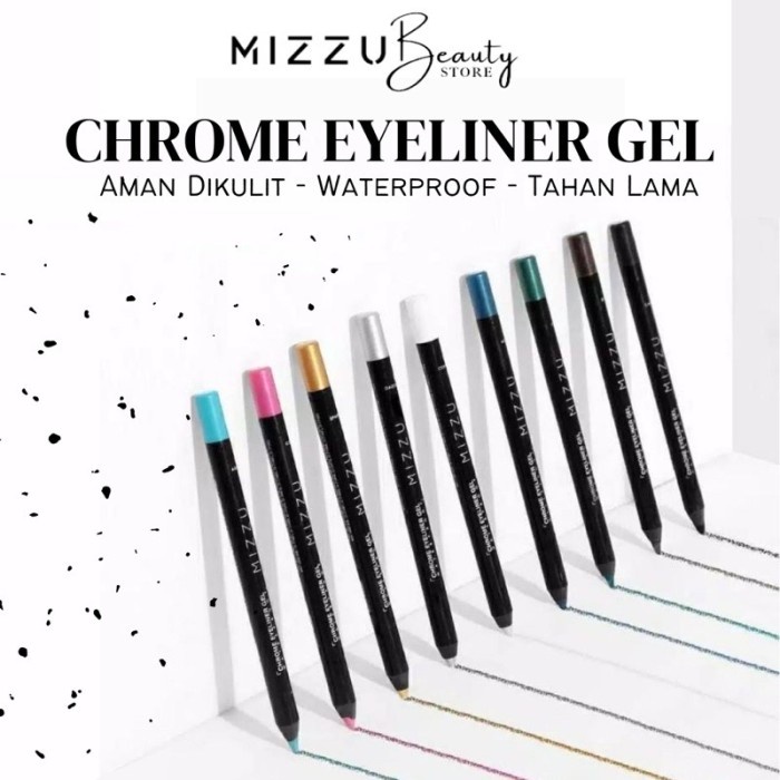 Segera Miliki Cuci Gudang Mizzu Chrome Eyeliner Gel Pensil Warna Mata Aman Ori Murah Diskon