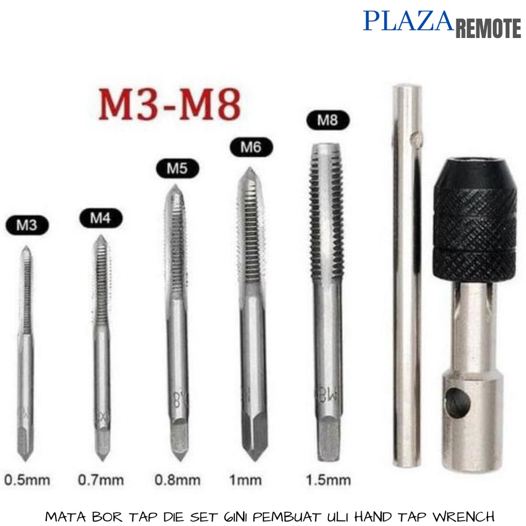 MATA BOR TAP DIE SET - HANDTAP T 6IN1 PEMBUAT ULIR M3 - M8