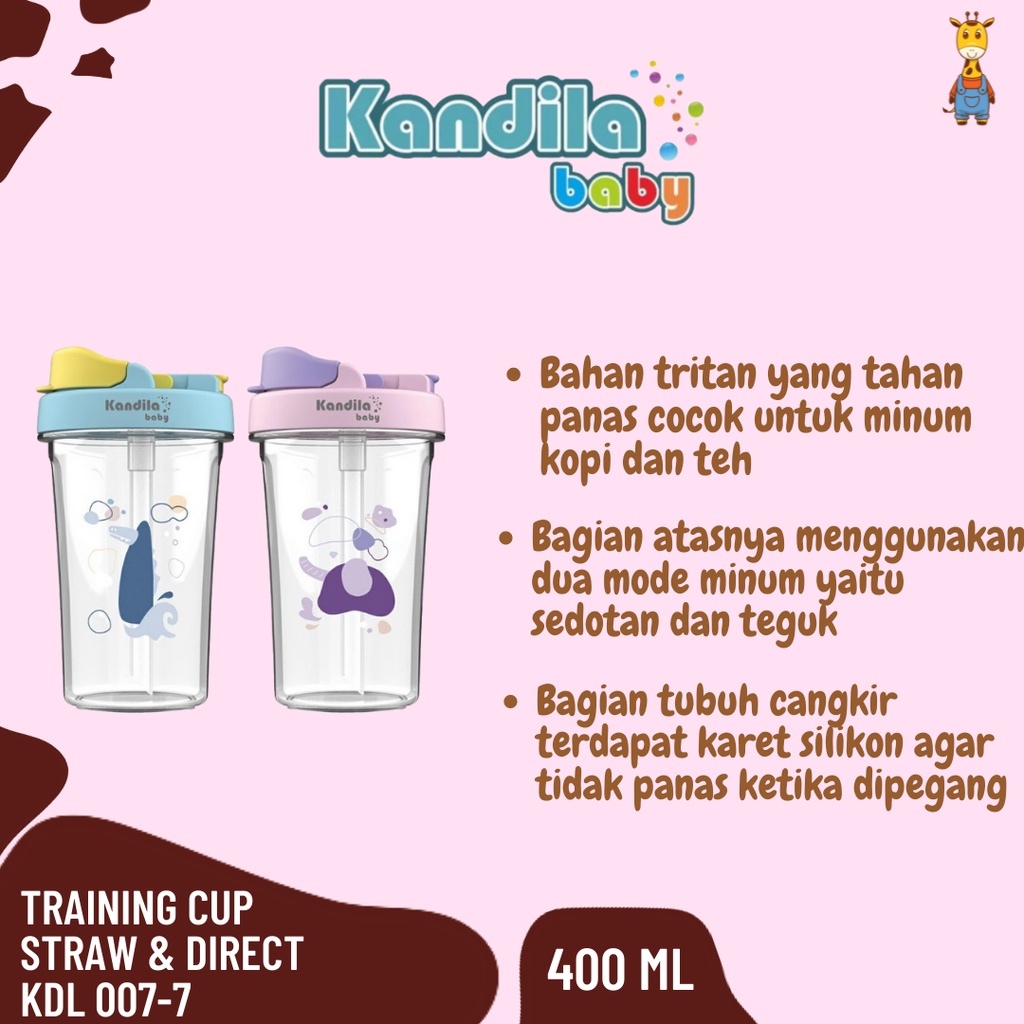 Kandila Training Cup Straw &amp; Direct KDL 007-7 / Botol Minum Anak