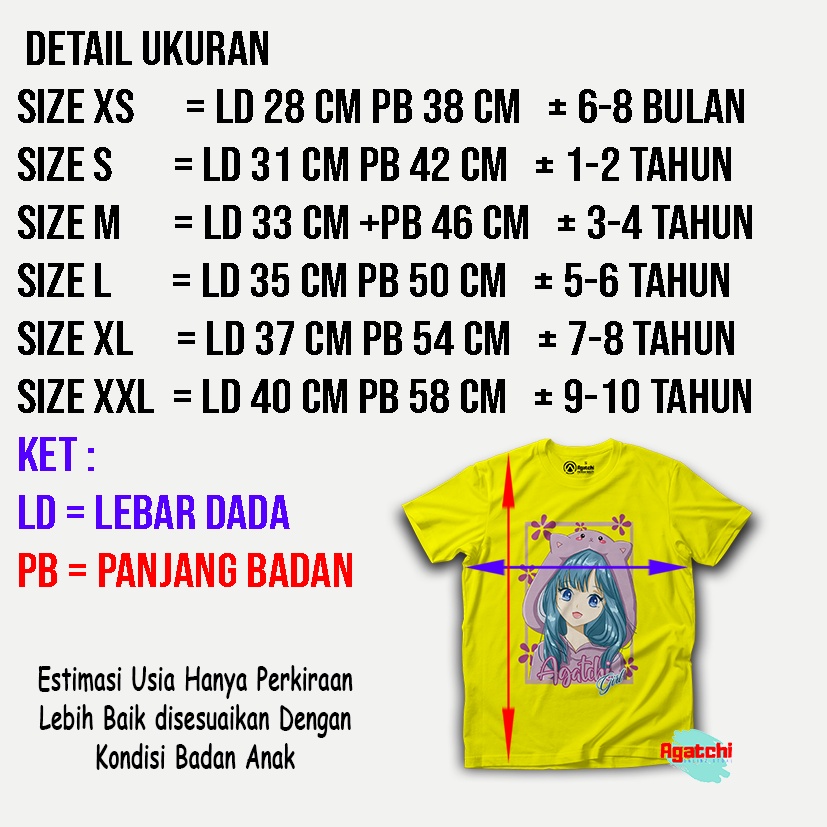 Kaos Atasan Anak Perempuan Agatchi Motif Cute Hoodie