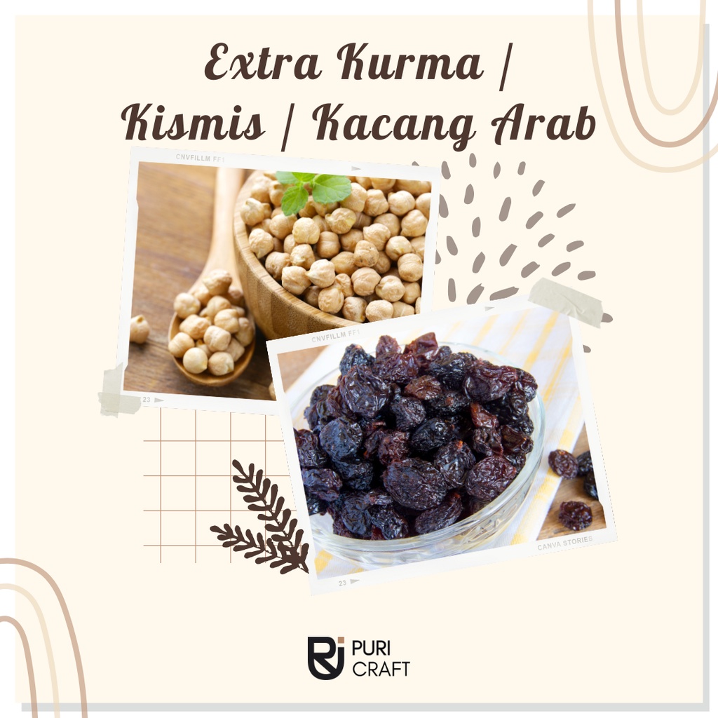 EXTRA Kurma / Kismis / Kacang Arab / Puri Craft Indonesia