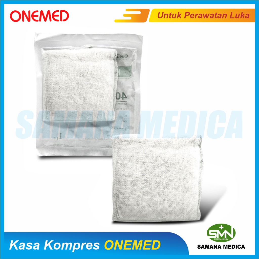 Kasa Kompres ONEMED Steril 40 x 40 cm 1pcs OneMed Kasa Potong Daya Serap Tinggi Kemasan Steril Satuan Promo Murah PER PC FREE PAKING KARTON