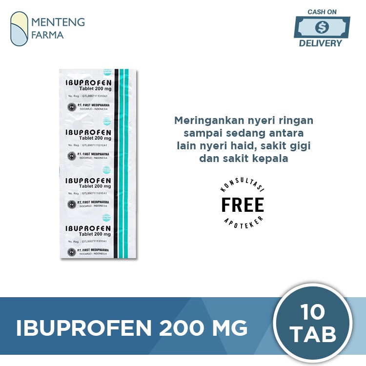 Ibuprofen 200 Mg Strip 10 Tablet - Pereda Nyeri Ringan dan Sedang