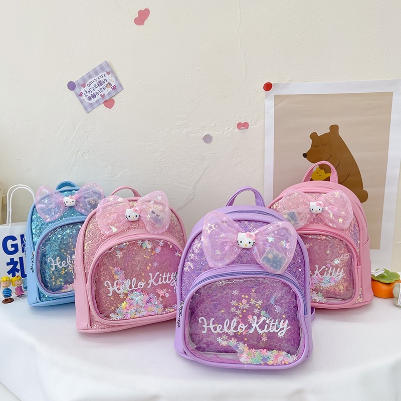 Tas sekolah Hello Kitty Led lampu warna warni tas anak tk anak paud tas telur princess tas telur kar