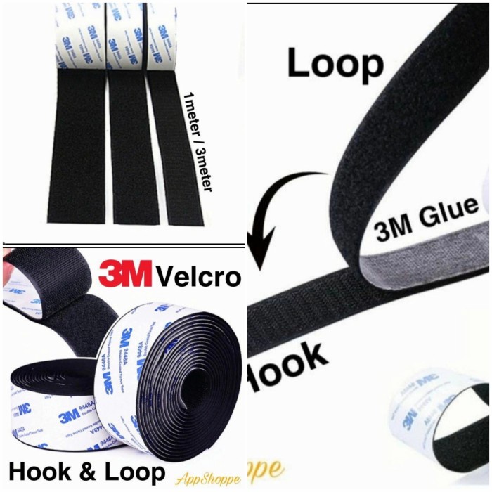 

Double Tape Velcro 3M Double Tape Adhesive Perekat Serbaguna Magic Size 50Mm X 1M