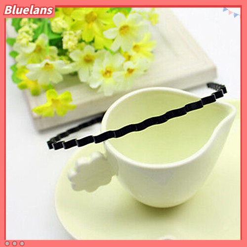 Bluelans Bando Olahraga Model Gelombang Warna Hitam Untuk Pria Dan Wanita