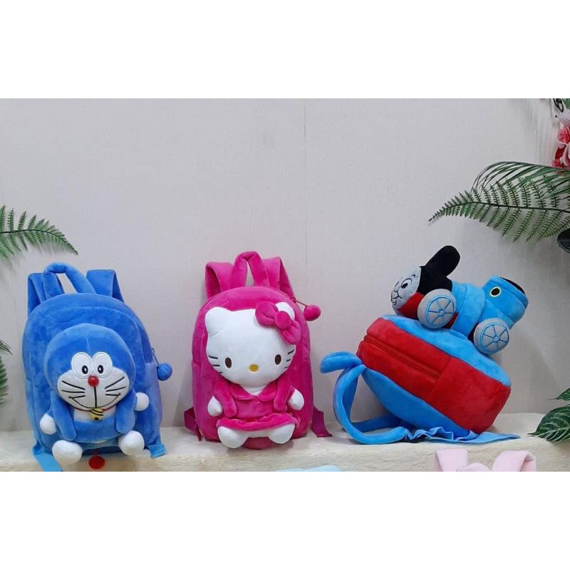 Tas ransel anak impor boneka pippa pig babi duck bebek rabbit doraemon thomas kereta paud sekolah