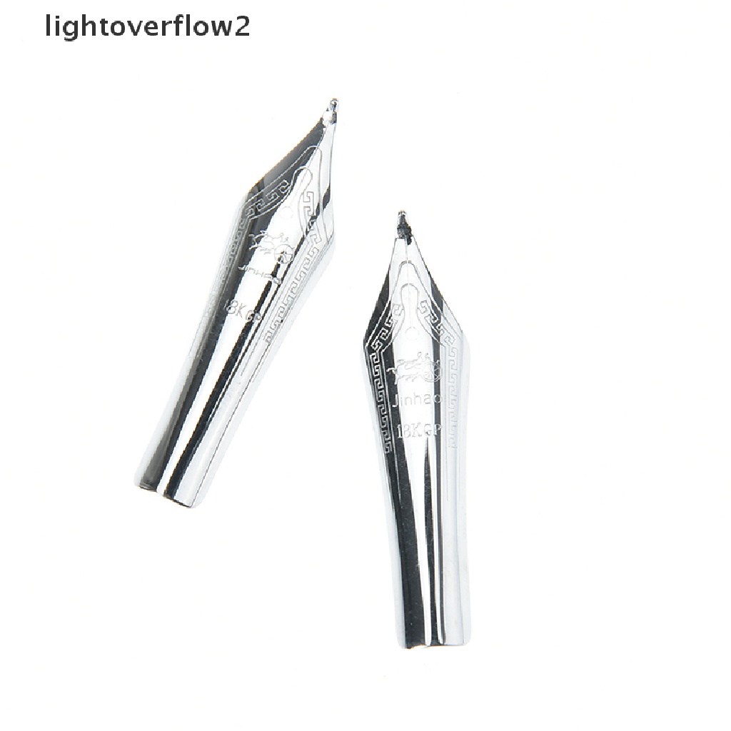 (lightoverflow2) 1pc x750 159 Pena fountain silver Ujung Lengkung Untuk jinhao