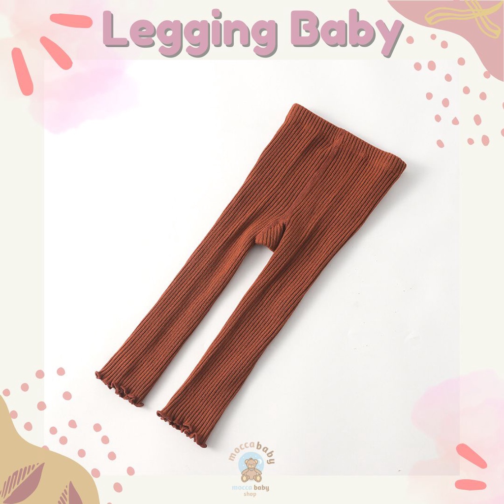 MBSS -  LEGGING CURLY Legging buka kaki bayi / anak import motif truffle warna polos
