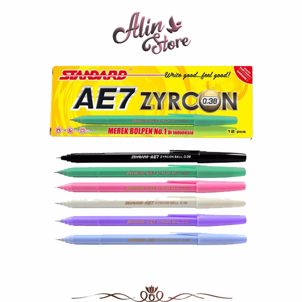 

Pulpen Standard AE7 Zyrcon 0.38mm Hitam