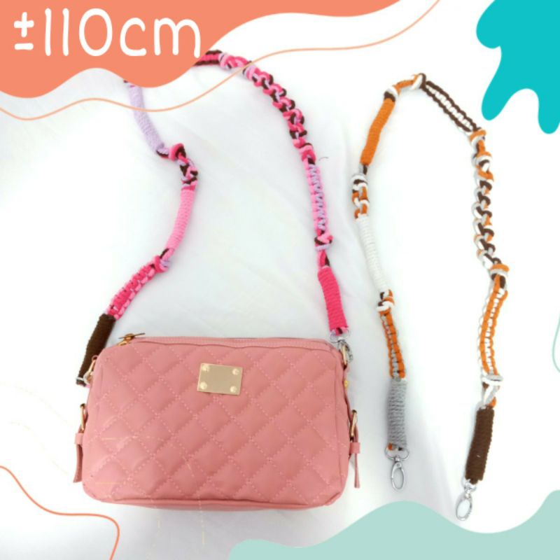 STRAP BAG MACRAME TALI TAS RAINBOW KOREAN FASHION - KatteLaurents