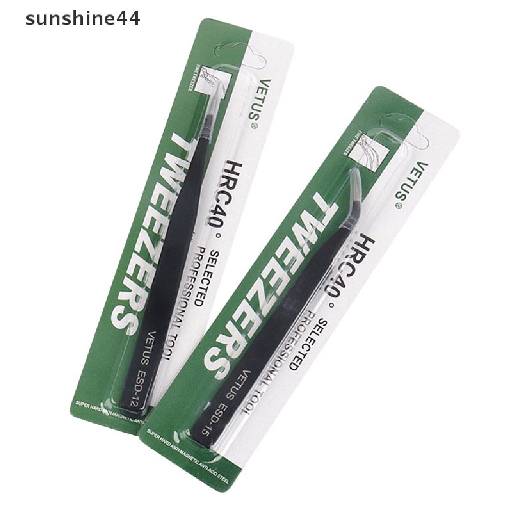 Sunshine Pinset Stainless Steel Warna Hitam Untuk Memasang Bulu Mata Palsu