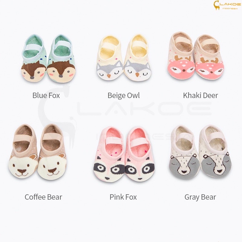 Kaos Kaki Bayi/ Kaos kaki Ankle Dengan Strap Motif Kartun Bahan katun anti selip 0-1th