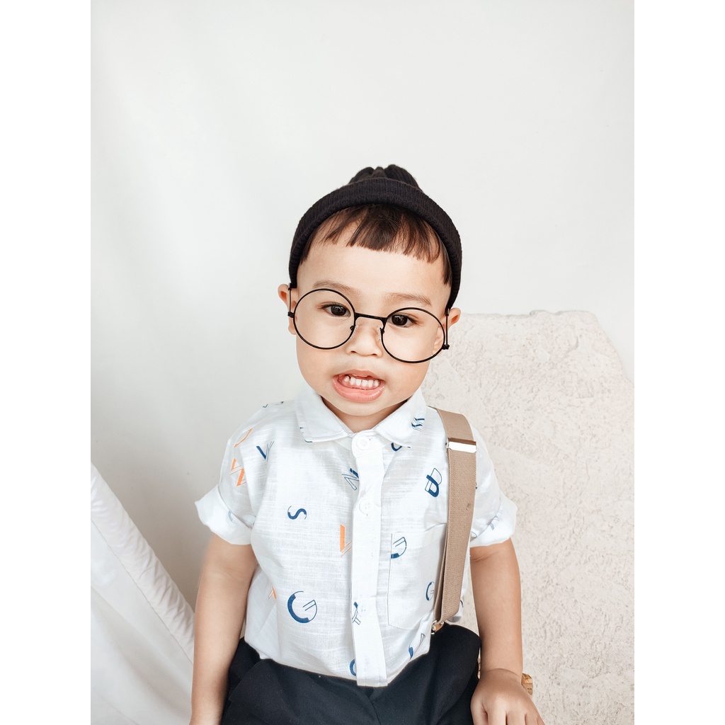 Yobebee Kemeja Rayon Premium Pattern Tangan Pendek Anak Laki Laki Usia 2 4 6 8 Tahun Baju Atasan Kids Motif Karakter Boy Shirt Model Casual Santai Kemeja Kerah Anak Cowok