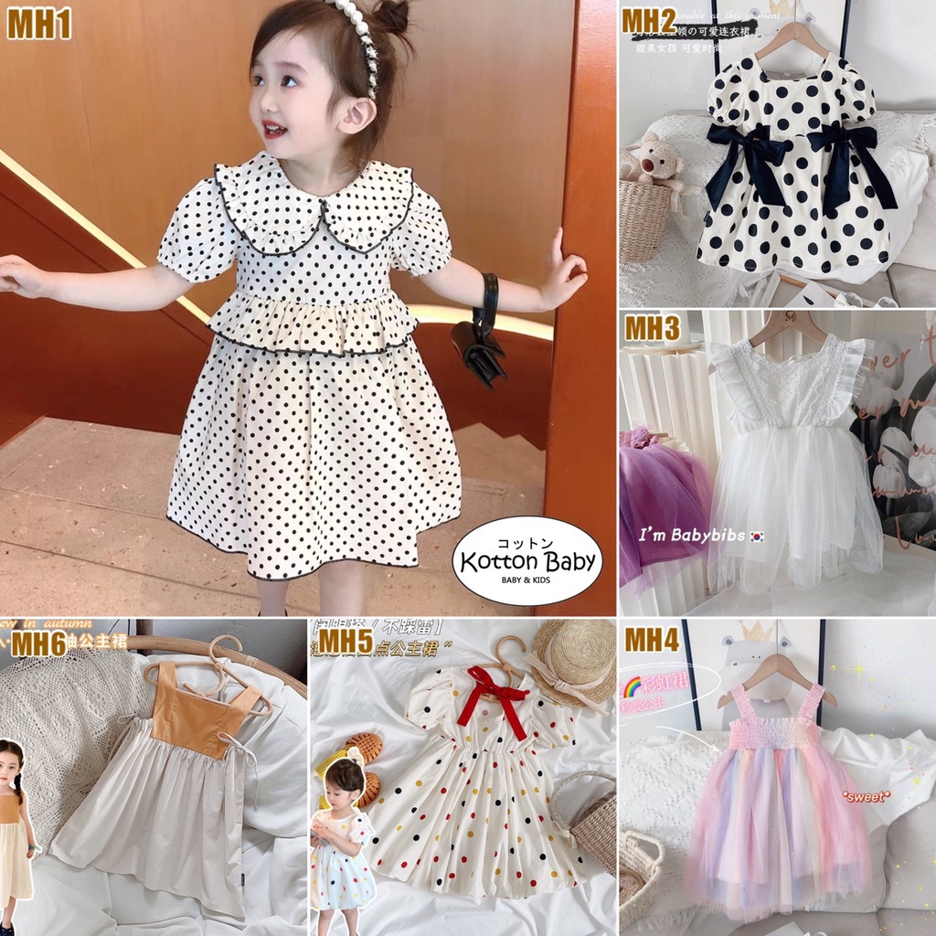 2-6thn | DRESS ANAK KOREA PESTA ELEGAN FORMAL PEREMPUAN catalog MDD MH