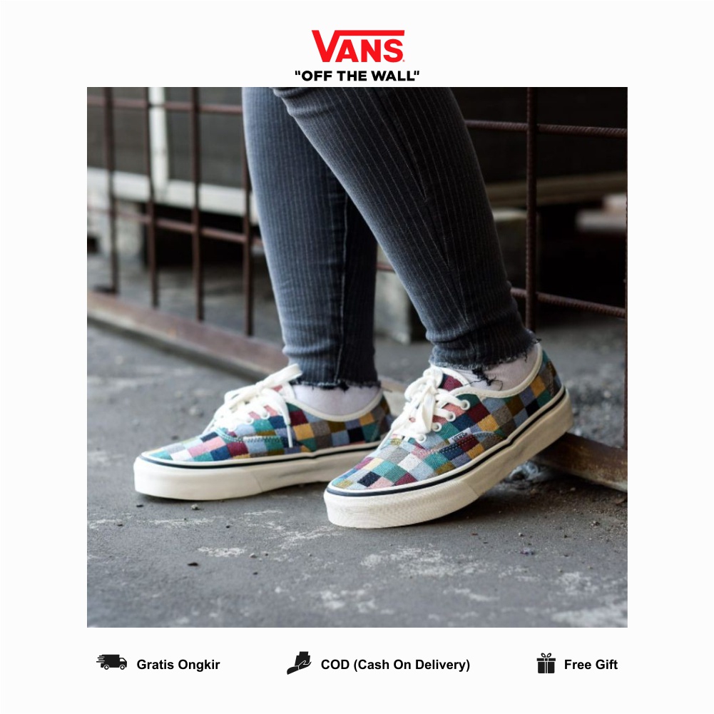 Vans Authentic Woven Checkerboard Multicolor Original100% BNIB Motif Catur Warna Warni Wanita