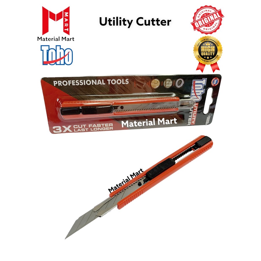 Cutter Toho 9mm | Utility Knife Toho 9 mm | Pisau Potong Kertas Kecil | Material Mart