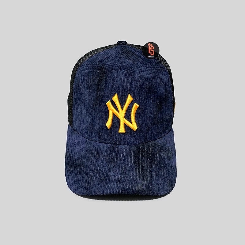 TOPI NE ORIGINAL TRUCKER TIE DYE CORD NEW YORK YANKEES NAVY