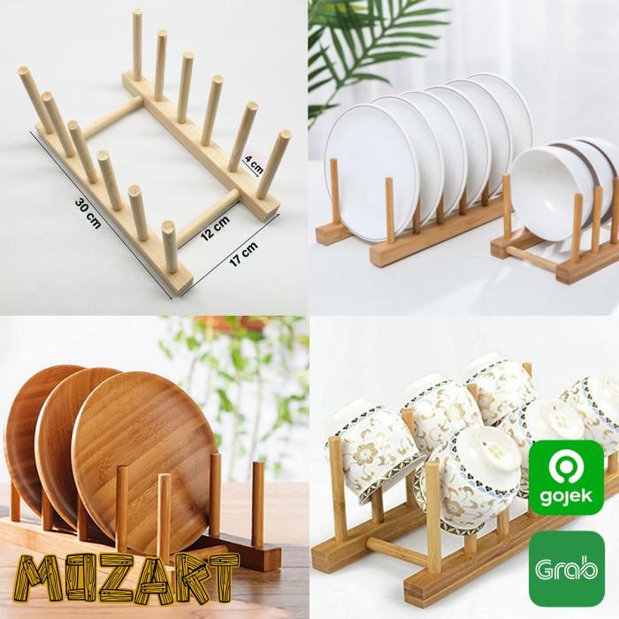 Rak Piring Rak Piring Kayu / Rak Piring / Tempat Piring Kayu Rak Dapur Serbaguna