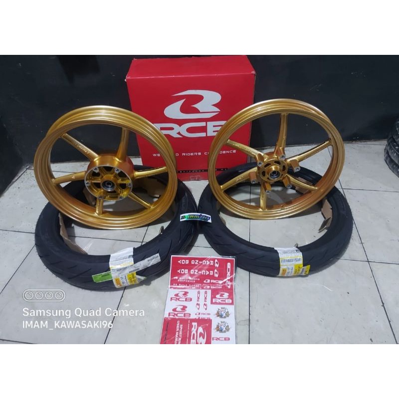 paket velg RCB ninja RR plus ban firelli Diablo Rosso Corsa II